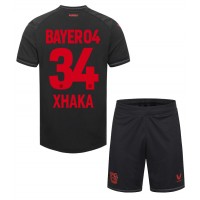 Bayer Leverkusen Granit Xhaka #34 Domáci Detský futbalový dres 2023-24 Krátky Rukáv (+ trenírky)